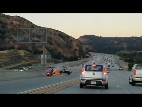 Road rage sparks crash chaos on LA freeway