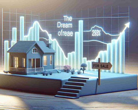 Generate a high-definition, realistic image illustrating the slight dip in the Southern California housing market. The image should subtly convey the question of whether the dream of homeownership is fading. Perhaps it could include a graph showing the dip, a sign indicating a house for sale, and a representation of potential homeowners expressing concern or reflecting on their dreams of owning a home.