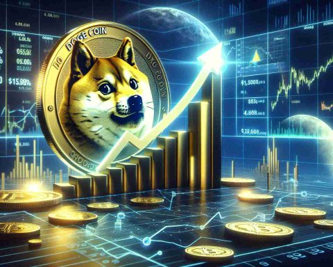 A realistic, high-definition image illustrating the future forecasting of Dogecoin's price. Capture the visual metaphor of skyrocketing, perhaps with a graph showing a sharp upward trend to symbolize the predicted price increase. Incorporate elements of analysis, such as charts, figures, or symbols denoting financial prediction and cryptocurrency analysis. Aesthetically, the overall mood of the image should be optimistic and future-looking.