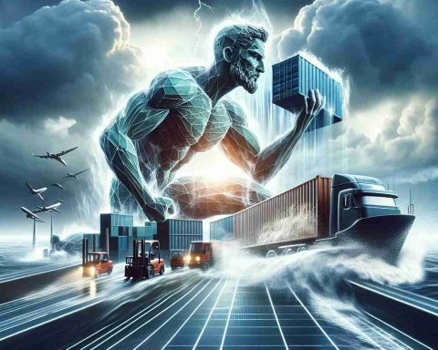 A realistic HD depiction of a concept, illustrating the potential thriving of logistics service providers amidst industry challenges. The image could be a symbolic representation of a strong, resilient entity weathering a storm, representing the challenges in the industry, while also containing elements synonymous with logistics and supply chain. No specific company logos or names should be displayed.