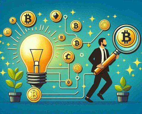 Create an image that depicts the concept of discovering significant new figures in the cryptocurrency sphere. Illustrate this using symbols like cryptocoins, symbolic representations of growth and innovation, and perhaps a lightbulb as a metaphor for a breakthrough idea or discovery. Avoid naming any specific coins or personalities. Keep the aesthetic high-definition and realistic.