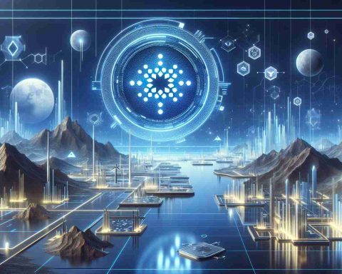 Create a photo-realistic, high-definition digital artwork representing the new frontier of Cardano, focusing on how it is revolutionizing decentralized identity. This could include elements such as futuristic digital landscapes, advanced technology, and symbolic representations of crypto technology and identity.